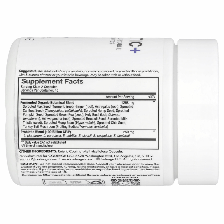 Codeage, SBO Probiotic+, пробиотики, 90 капсул
