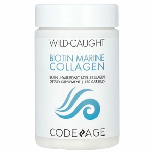 Codeage, Wild Caught, морской коллаген с биотином, гиалуроновая кислота, 120 капсул