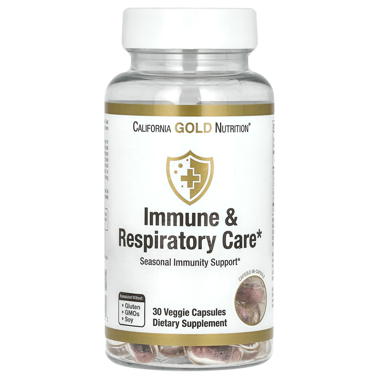 California Gold Nutrition, Укрепление иммунитета и дыхательной системы, 30 растительных капсул