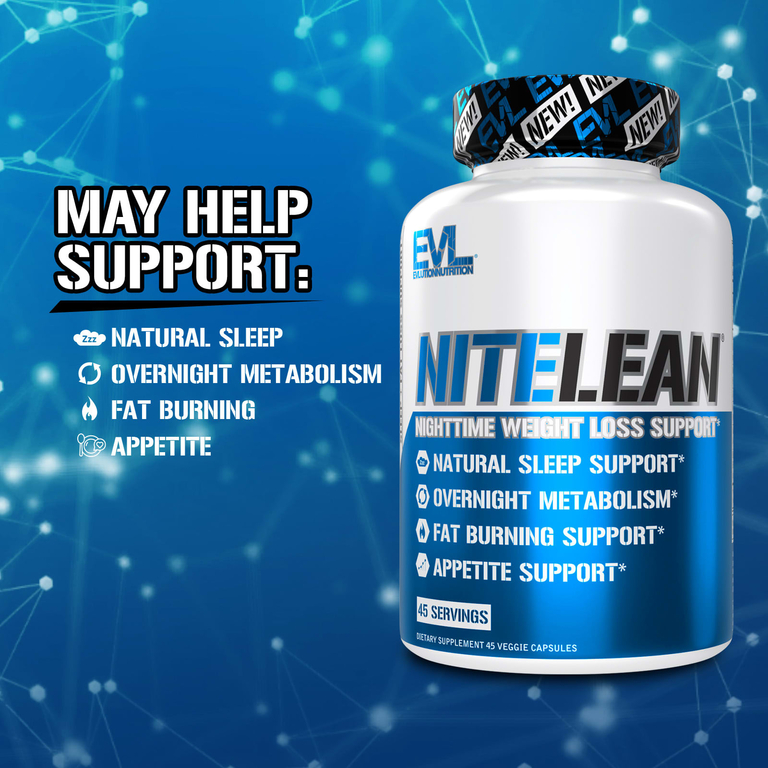 EVLution Nutrition, NiteLean, поддержка для снижения веса в ночное время, 30 растительных капсул
