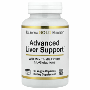 California Gold Nutrition, улучшенная добавка для поддержки печени, с экстрактом расторопши, L-глутатионом, альфа-липоевой кислотой и экстрактом виноградных косточек, 90 вегетарианских капсул