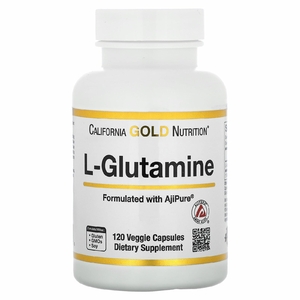 California Gold Nutrition, AjiPure, L-глютамин, 120 растительных капсул (500 мг в 1 капсуле)