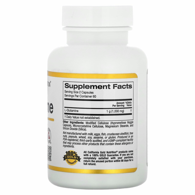 California Gold Nutrition, AjiPure, L-глютамин, 120 растительных капсул (500 мг в 1 капсуле)