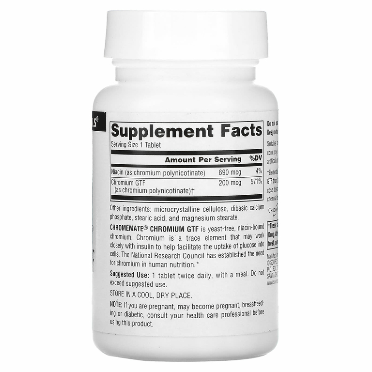 Source Naturals, Chromemate, GTF, хром, 200 мкг, 240 таблеток
