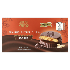ChocZero, Чашки с арахисовой пастой, темные, 8 отдельных чашек, 113 г (4 унции)