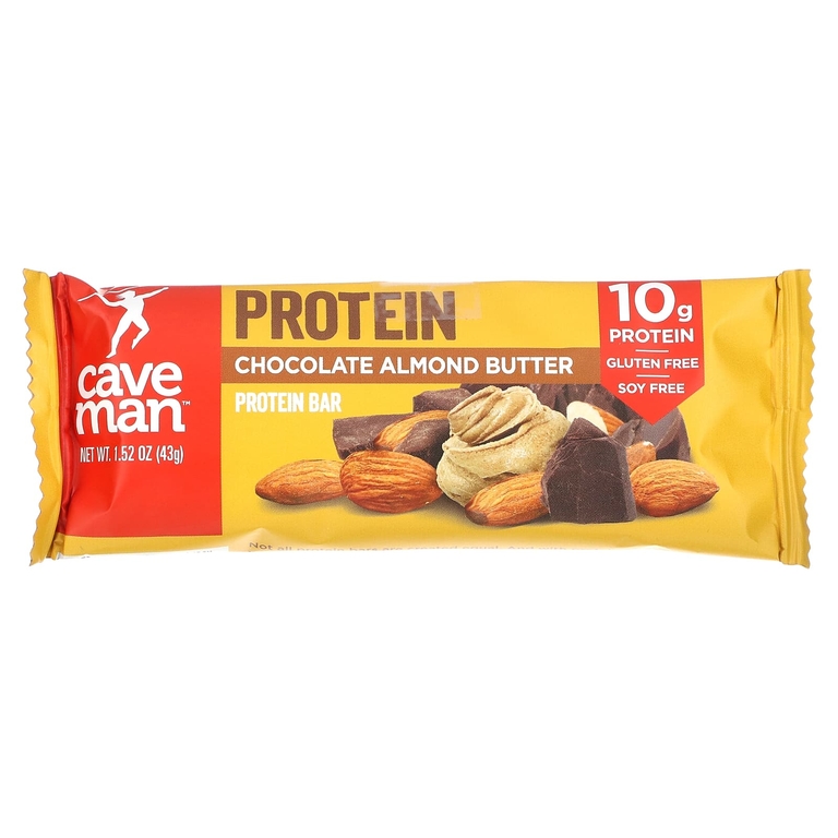 Caveman Foods, Protein Bar, шоколадно-миндальная паста, 12 батончиков, 43 г (1,52 унции) (Товар снят с продажи) 