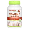 NutriBiotic, Immunity, витамины C + D3 и цинк, 100 капсул