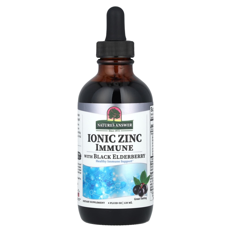 Nature's Answer, Ionic Zinc Immune с черной бузиной, 120 мл (4 жидк. Унции)