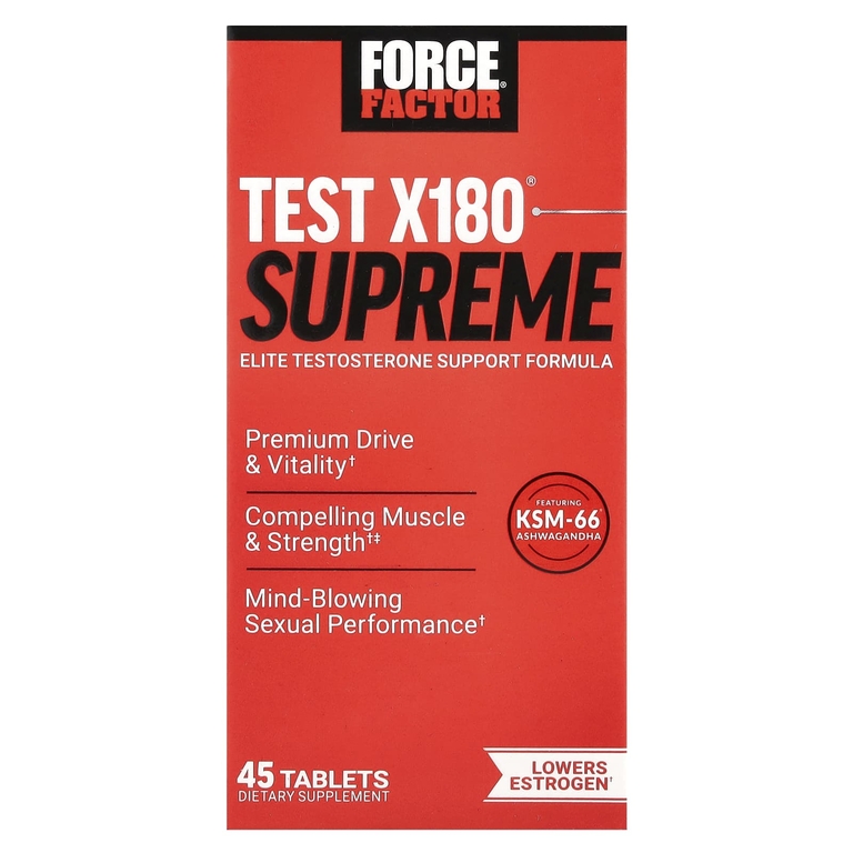 Force Factor, Alpha King Supreme, элитный бустер тестостерона, 45 таблеток