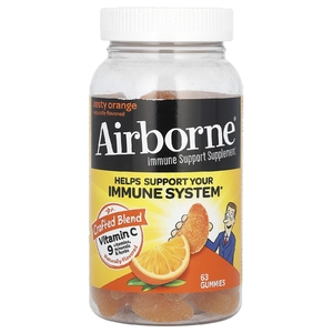 AirBorne, добавка для поддержки иммунитета в жевательных таблетках, со вкусом апельсина, 63 жевательные конфеты