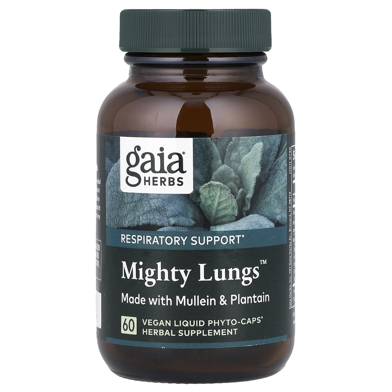 Gaia Herbs, Mighty Lungs, 60 веганских жидких фито-капсул