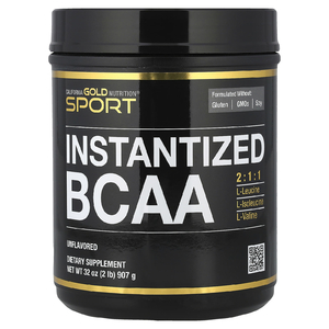California Gold Nutrition, быстрорастворимый порошок BCAA с L-лейцином, L-изолейцином и L-валином, без ароматизаторов, 907 г (2 фунта)