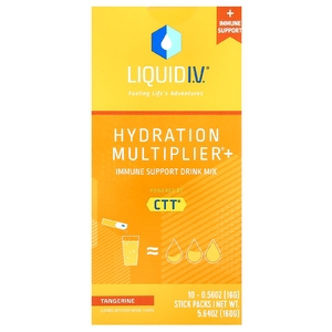 Liquid I.V., Hydration Multiplier® и смесь для приготовления напитка для поддержки иммунитета, со вкусом мандарина, 10 стик-пакетов по 16 г (0,56 унции)