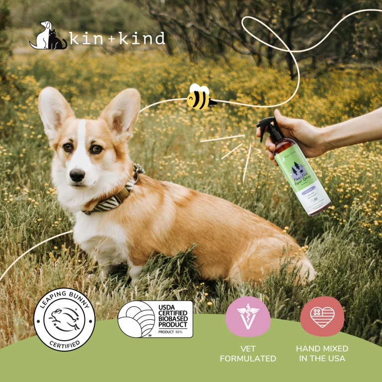 Kin+Kind, спрей от блох и клещей, для собак, лаванда, 354 мл (12 жидк. унций)