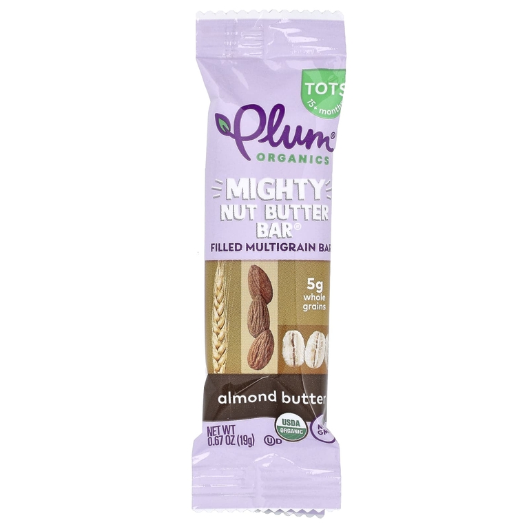 Plum Organics, Mighty Nut Butter Bar, для детей от 15 месяцев, миндальное масло, 5 батончиков, по 19 г (0,67 унции)