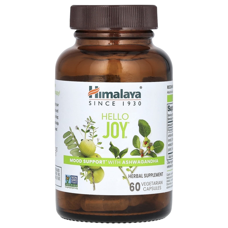 Himalaya, Hello Joy, поддержка настроения с ашвагандой, 60 вегетарианских капсул