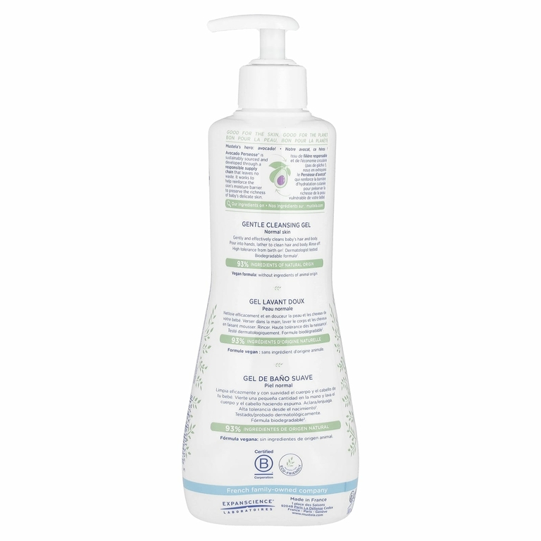 Mustela, мягкий очищающий гель с авокадо, для волос и тела, 500 мл (16,9 жидк. унции)