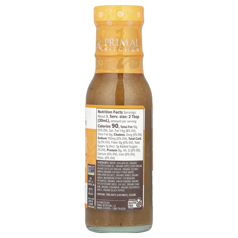 Primal Kitchen, Заправка и маринад с маслом авокадо и имбирем, кунжутный имбирь, 236 мл (8 жидк. унций)