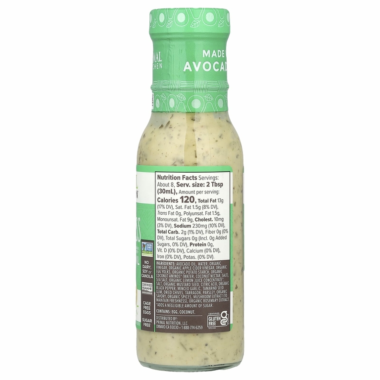 Primal Kitchen, Заправка и маринад с маслом авокадо, Green Goddess, 236 мл (8 жидк. унций)