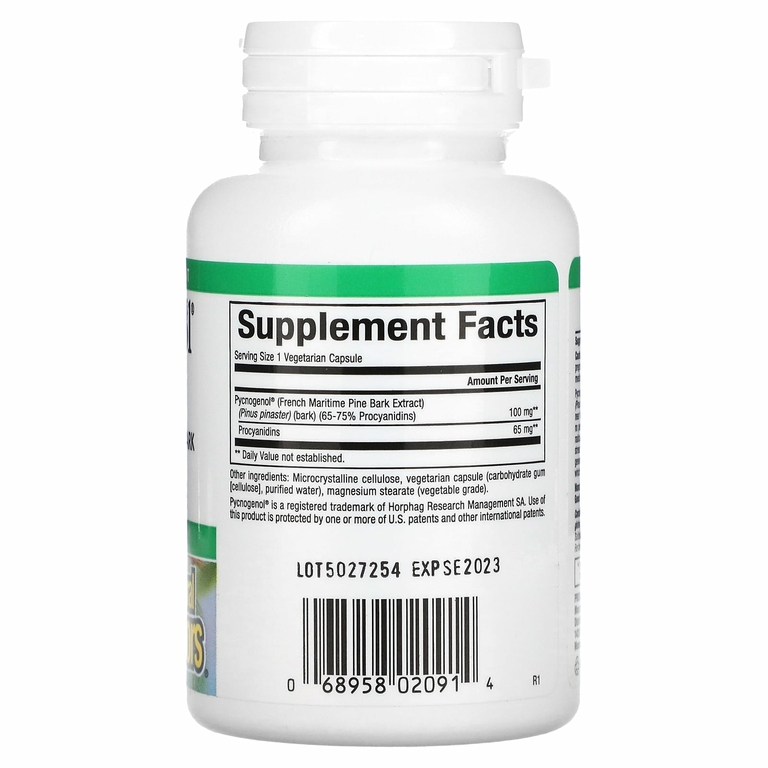 Natural Factors, Pycnogenol, 100 мг, 30 вегетарианских капсул