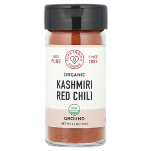 Pure Indian Foods, органический кашмирский красный чили, молотый, 59 г (2,1 унции)