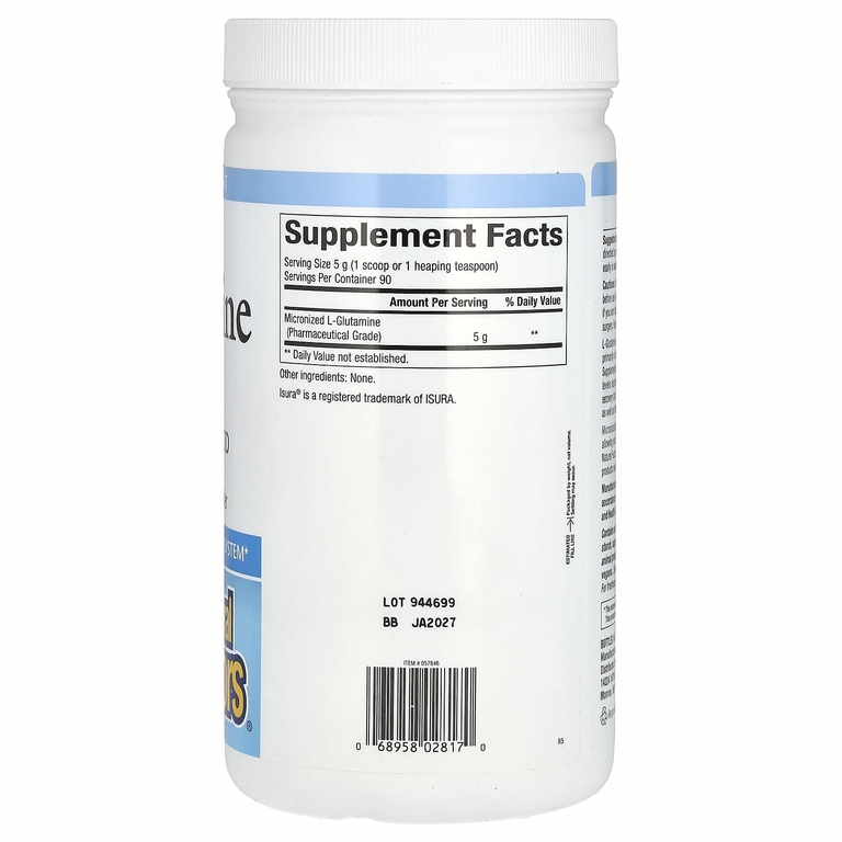 Natural Factors, микронизированный L-глютамин в виде порошка, 454 г (16 унций)