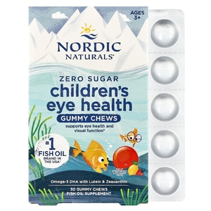 Nordic Naturals, детская жевательная добавка для здоровья глаз, без сахара, от 2 до 12 лет, со вкусом клубничного лимонада, 30 жевательных таблеток