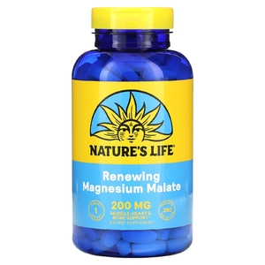 Nature's Life, восстанавливающий малат магния, 200 мг, 250 таблеток