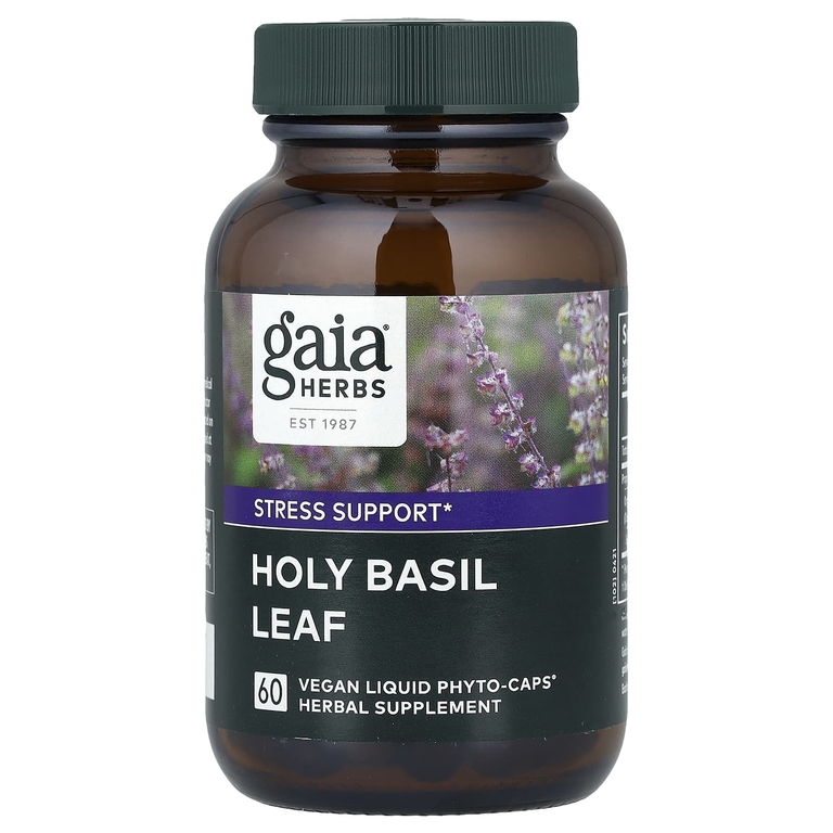 Gaia Herbs, Лист базилика священного, 60 веганских жидких капсул Phyto-Caps®