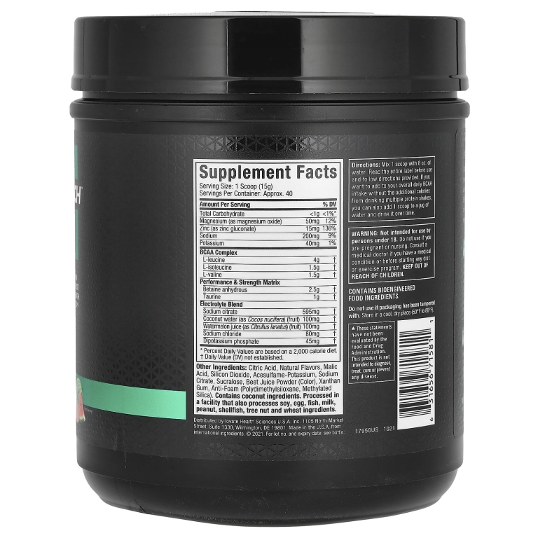 MuscleTech, Amino Build, аминокислоты, со вкусом клубники и арбуза, 593 г (20,92 унции)