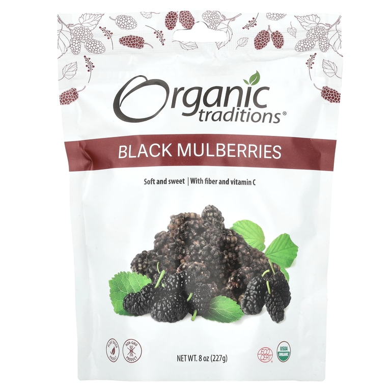 Organic Traditions, Черная шелковица, 227 г (8 унций)