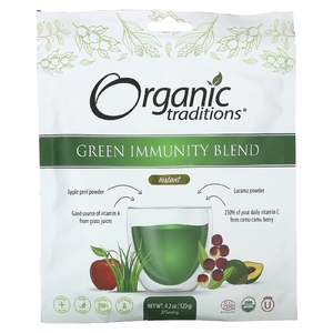 Organic Traditions, Green Immunity Blend, мгновенное действие, 120 г (4,2 унции) (Товар снят с продажи) 