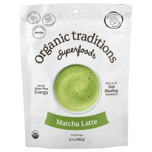 Organic Traditions, Матча латте с пробиотиками, 150 г (5,3 унции)