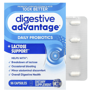 Schiff, Digestive Advantage®, пробиотики для ежедневного приема и поддержка лактозы, 96 капсул