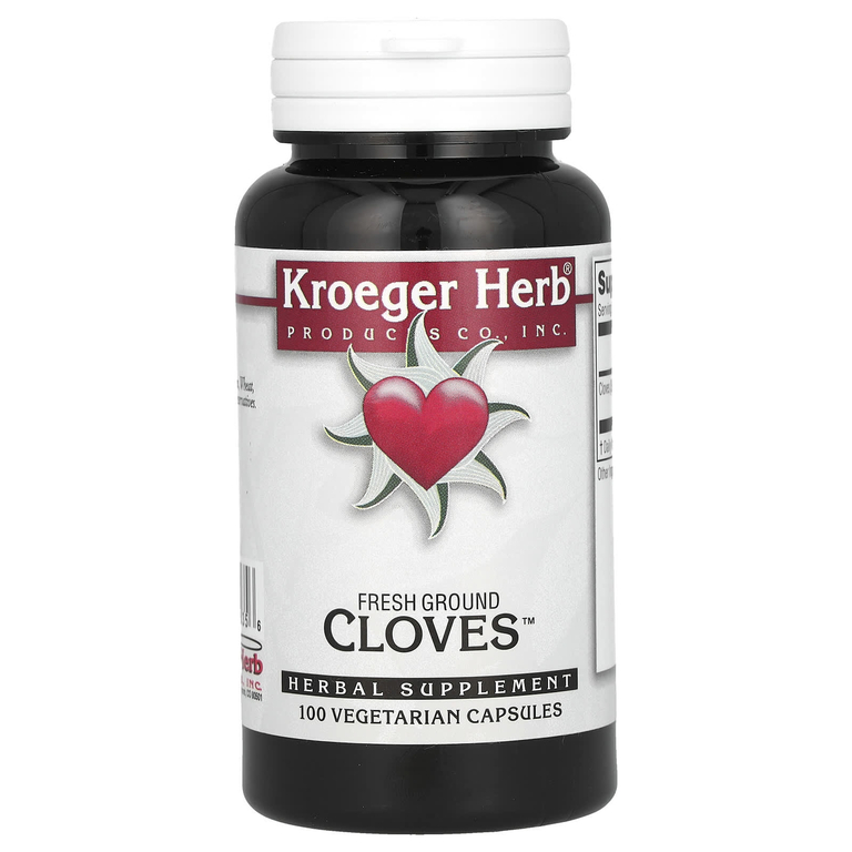 Kroeger Herb Co, свежемолотая гвоздика, 100 вегетарианских капсул
