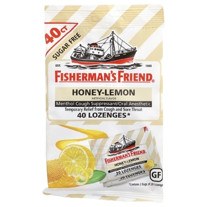 Fisherman's Friend, средство от кашля с ментолом для пероральной анестезии, мед и лимон, 40 леденцов