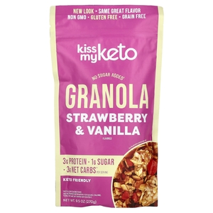 Kiss My Keto, Кето-гранола, клубника и ваниль, 270 г (9,5 унции)