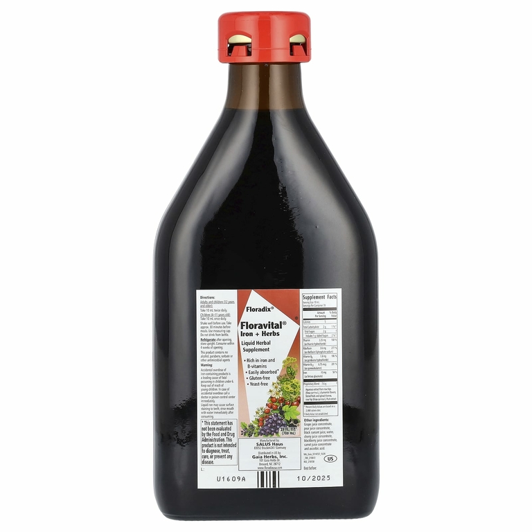 Floradix, Floradix, железо и травы Floravital, 23 жидк. унции (700 мл)