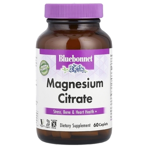 Bluebonnet Nutrition, цитрат магния, 60 капсуловидных таблеток (200 мг в 1 шт.)