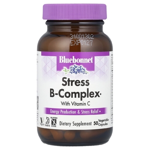 Bluebonnet Nutrition, Stress B-комплекс с витамином C, 50 растительных капсул