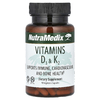 NutraMedix, витамины D3 и K2, 90 растительных капсул
