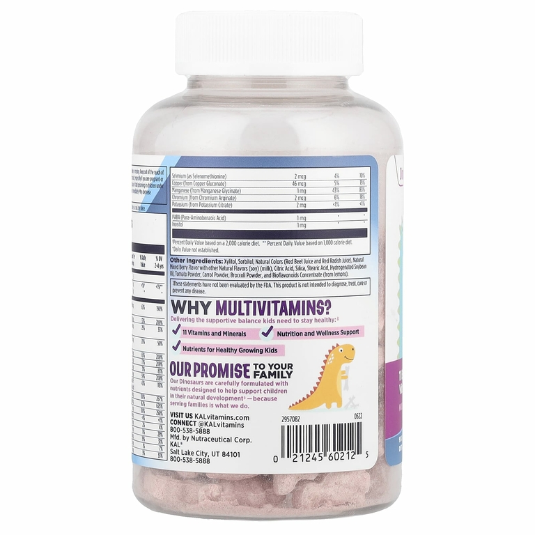 KAL, MultiSaurus®, ягодное ассорти, 90 жевательных таблеток