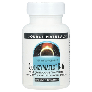 Source Naturals, витамин B6, 100 мг, 60 таблеток