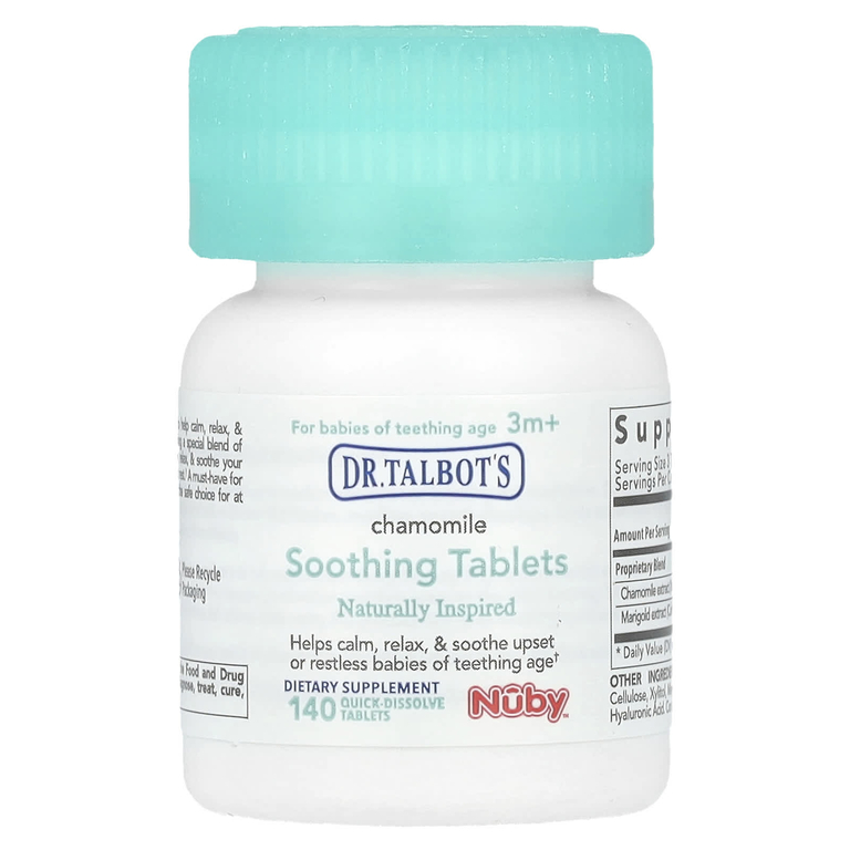Dr. Talbot's, Успокаивающие таблетки, ромашка, от 3 месяцев, 140 быстрорастворимых таблеток