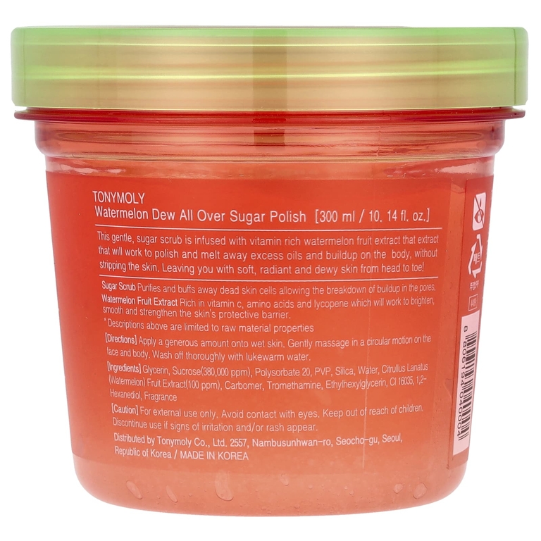 TonyMoly, Watermelon, средство для ухода за кожей с сахаром, 300 мл (10,14 жидк. унц.)