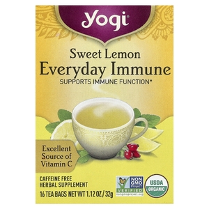 Yogi Tea, Everyday Immune, сладкий лимон, без кофеина, 16 чайных пакетиков по 32 г (1,12 унции)