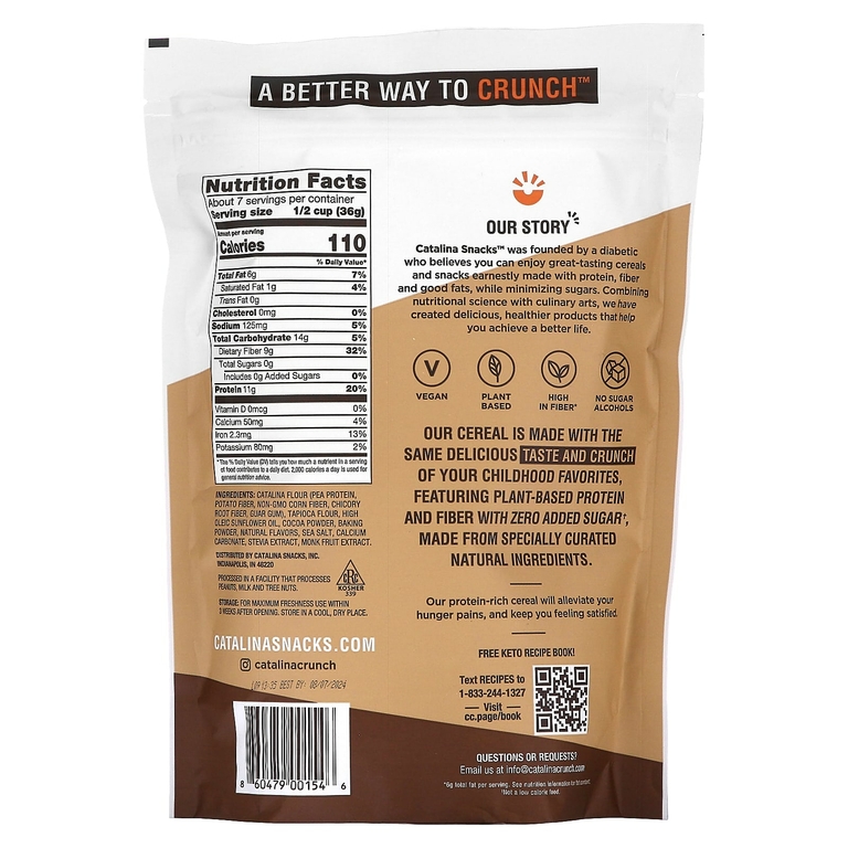 Catalina Crunch, Keto Friendly Cereal, темный шоколад, 255 г (9 унций)