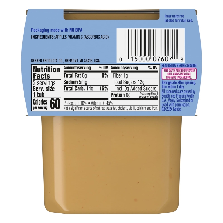 Gerber, 2nd Foods®, Sigma, со вкусом яблока, 2 шт. в упаковке, 113 г (4 унции) (Товар снят с продажи) 