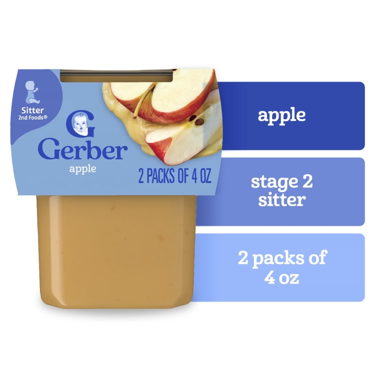 Gerber, 2nd Foods®, Sigma, со вкусом яблока, 2 шт. в упаковке, 113 г (4 унции) (Товар снят с продажи) 