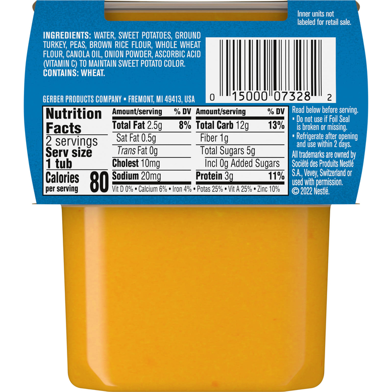 Gerber, Mealtime for Baby, смесь Power, 2nd Foods, рис с индейкой, 2 пакетика по 113 г (4 унции)